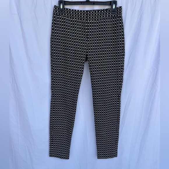 Express Geometric Print Columnist Pants Black White Plaid Ankle Pants Size 00 - Picture 3 of 8